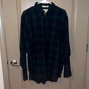 L.L. Bean scotch plaid flannel shirt, traditional fit. Black watch color